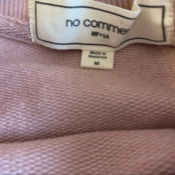 “Nobody Cares” Dusty Pink Crew Neck with Horizontal Tie Detail - Picture 5 of 8